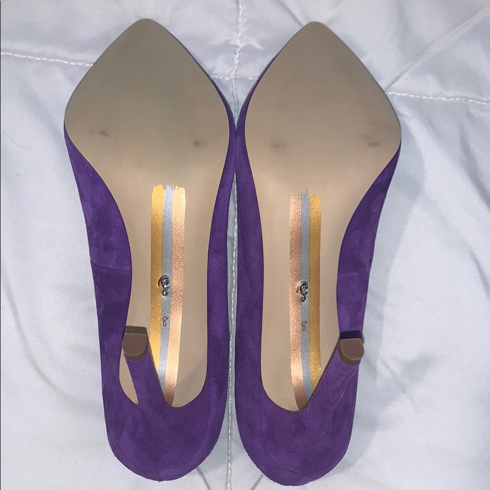 Sam Edelman Purple Heels with Classic Pointed Toe Design - Picture 3 of 9